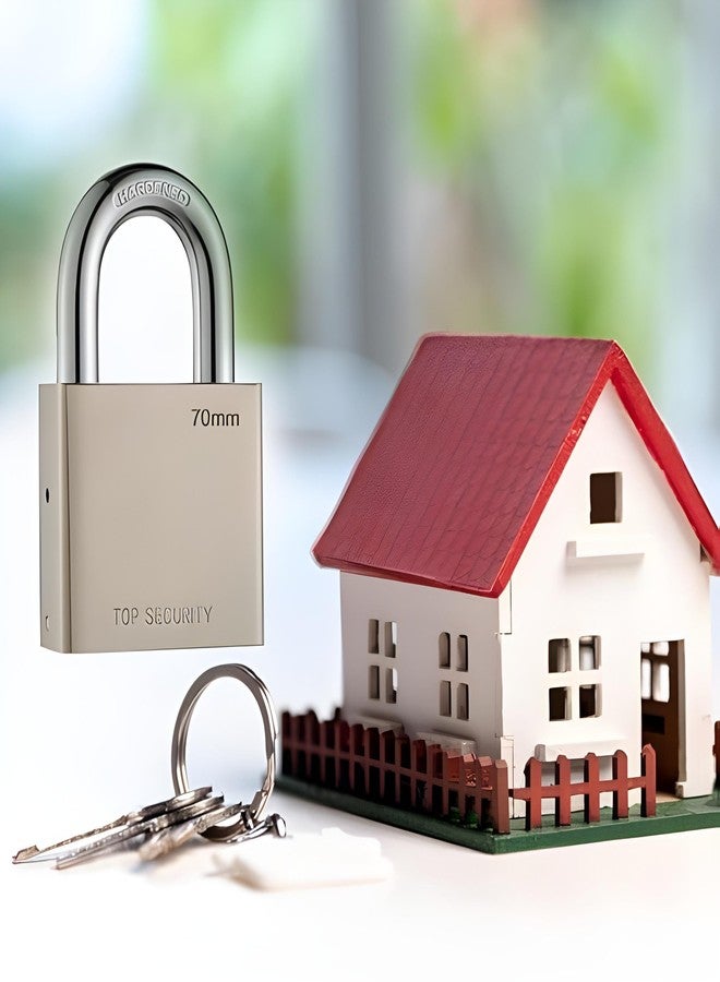 Oblivion Lock for Home 70mm - Multipurpose Solid 3 Keys Padlock - Hardened Shackle and Waterproof Heavy Duty Security Lock for Main Door, Gate, Dormitory, Shops, Offices and Shutters (Pack of 1) - Image 5